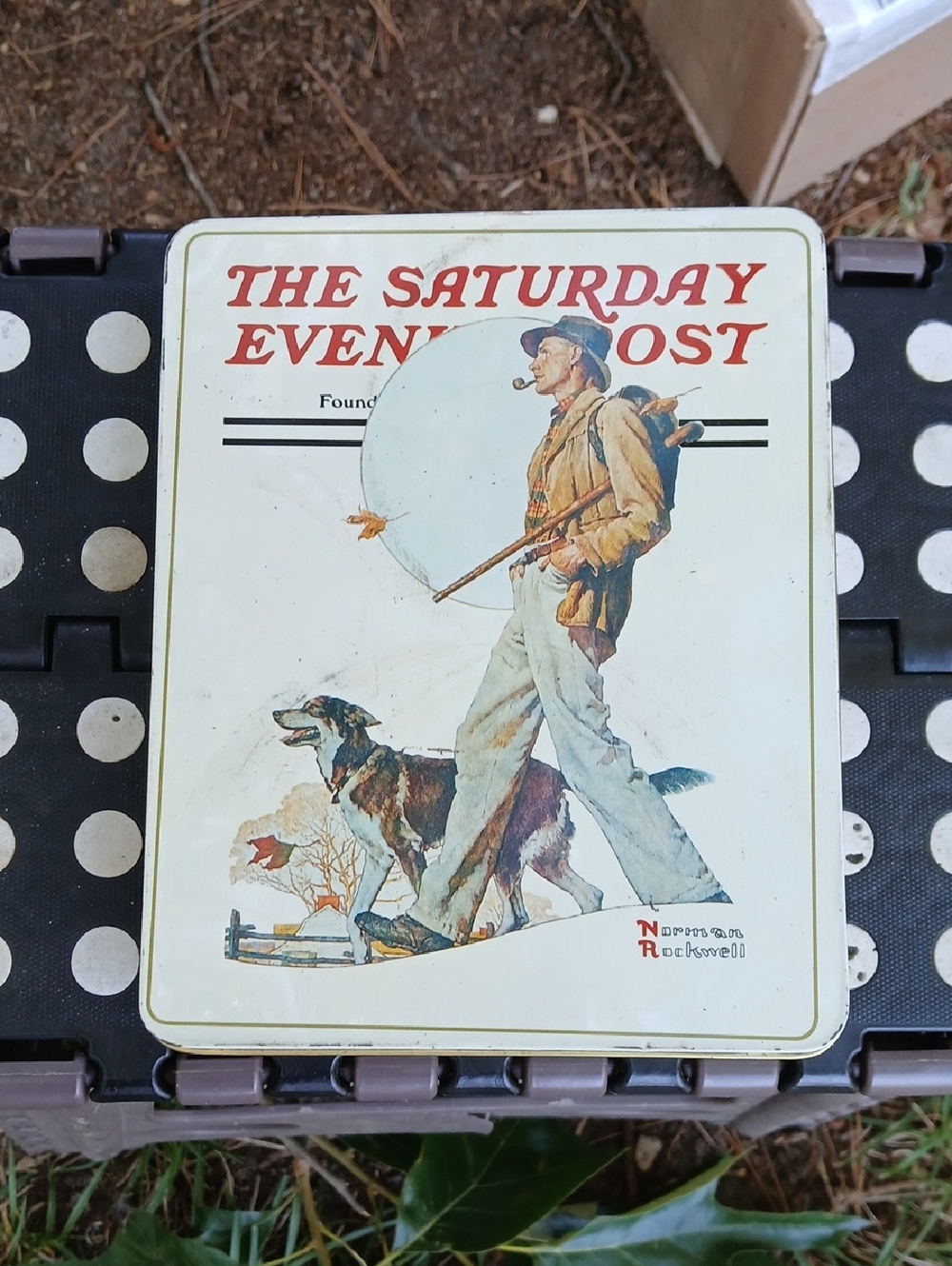 The Saturday Evening Post Norman Rockwell Collector Tin - White/Cream , 5"×7"